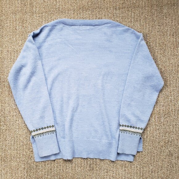 Sundance Catalog Wise Owl Sweater Wool Blend Blue - Picture 3 of 10